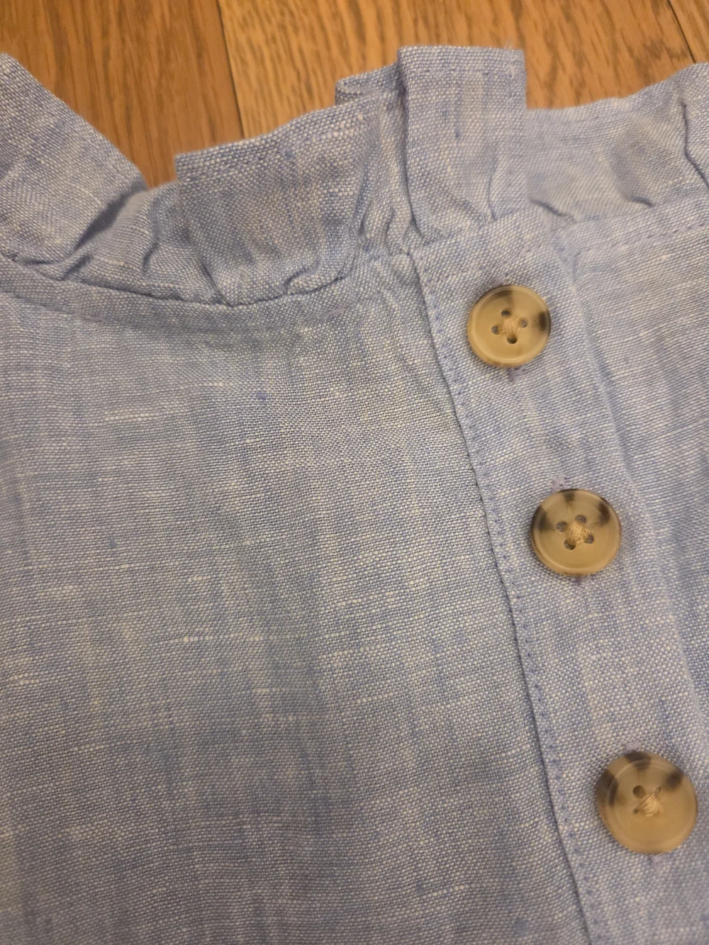 J. Crew Light Blue Linen Top